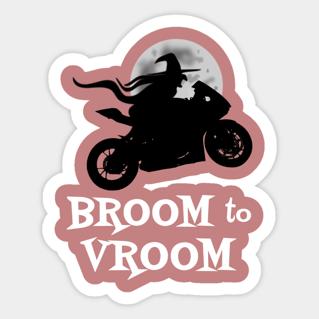 Halloween Witch on Bike Funny Broom to Vroom Sticker by Urban